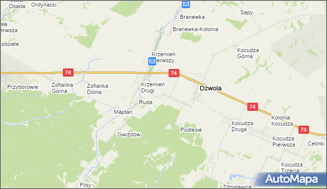 mapa Konstantów gmina Dzwola, Konstantów gmina Dzwola na mapie Targeo