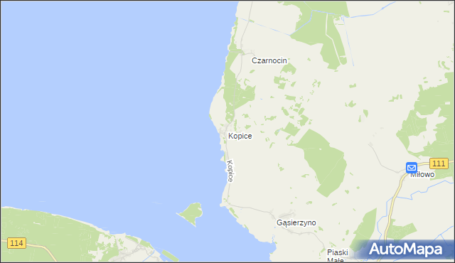 mapa Kopice gmina Stepnica, Kopice gmina Stepnica na mapie Targeo