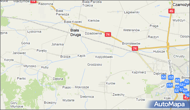 mapa Kopydłówek, Kopydłówek na mapie Targeo