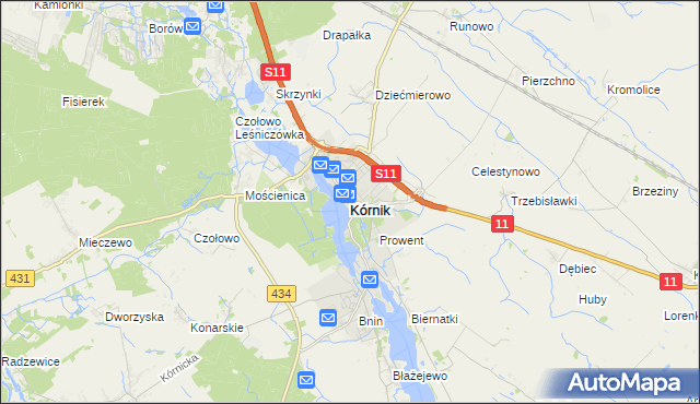 mapa Kórnik, Kórnik na mapie Targeo