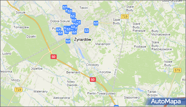 mapa Korytów A, Korytów A na mapie Targeo