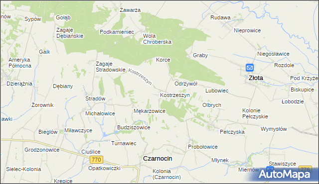 mapa Kostrzeszyn, Kostrzeszyn na mapie Targeo