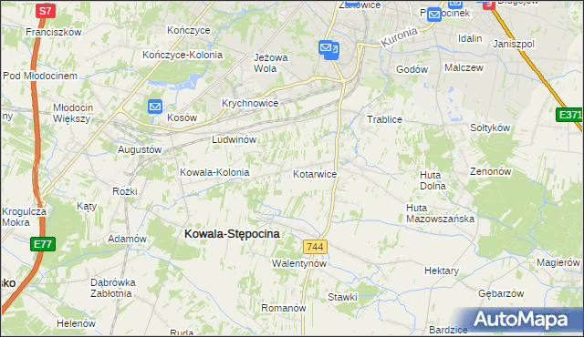 mapa Kotarwice, Kotarwice na mapie Targeo