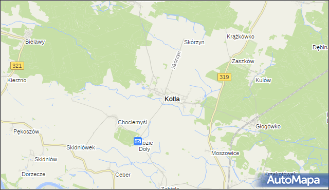 mapa Kotla, Kotla na mapie Targeo