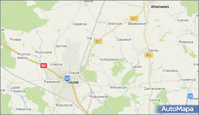 mapa Kotliszowice, Kotliszowice na mapie Targeo