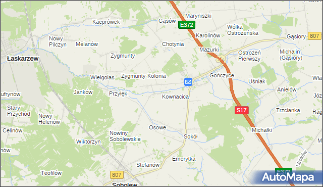 mapa Kownacica, Kownacica na mapie Targeo