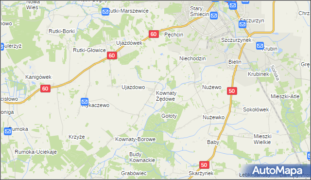 mapa Kownaty Żędowe, Kownaty Żędowe na mapie Targeo