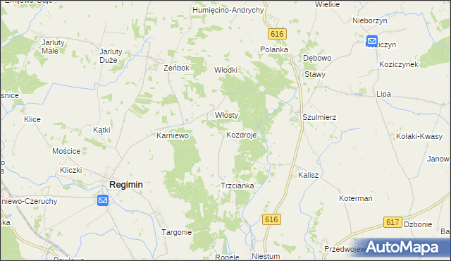 mapa Kozdroje, Kozdroje na mapie Targeo