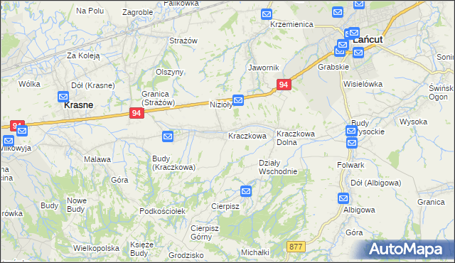 mapa Kraczkowa, Kraczkowa na mapie Targeo
