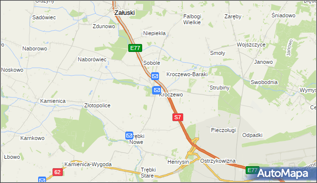 mapa Kroczewo, Kroczewo na mapie Targeo