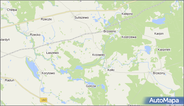 mapa Krzowiec, Krzowiec na mapie Targeo