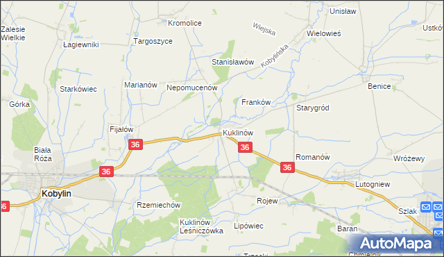 mapa Kuklinów, Kuklinów na mapie Targeo