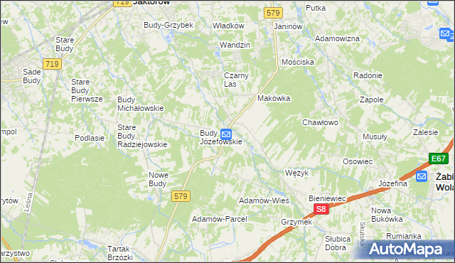 mapa Kuklówka Radziejowicka, Kuklówka Radziejowicka na mapie Targeo