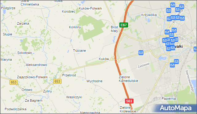 mapa Kuków gmina Suwałki, Kuków gmina Suwałki na mapie Targeo