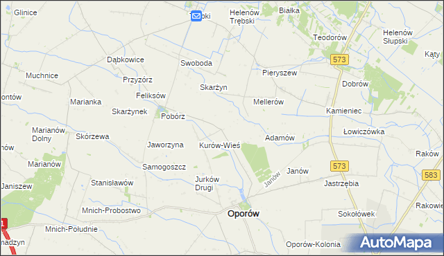 mapa Kurów-Parcel, Kurów-Parcel na mapie Targeo