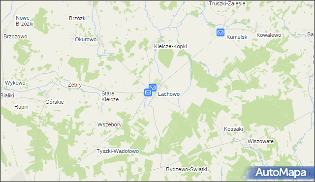 mapa Lachowo, Lachowo na mapie Targeo