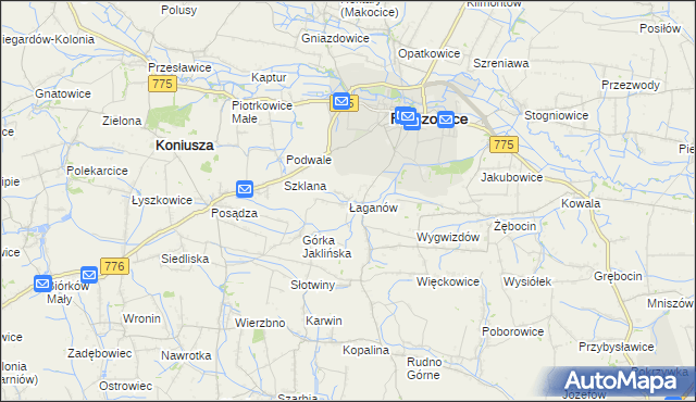 mapa Łaganów, Łaganów na mapie Targeo