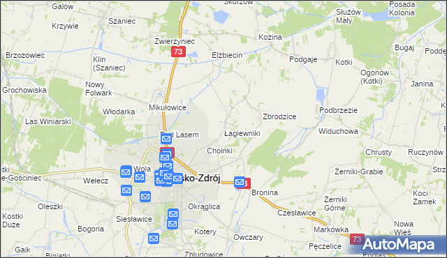 mapa Łagiewniki gmina Busko-Zdrój, Łagiewniki gmina Busko-Zdrój na mapie Targeo