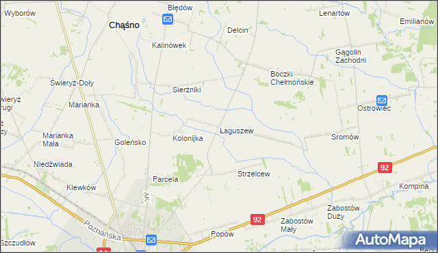 mapa Łaguszew, Łaguszew na mapie Targeo