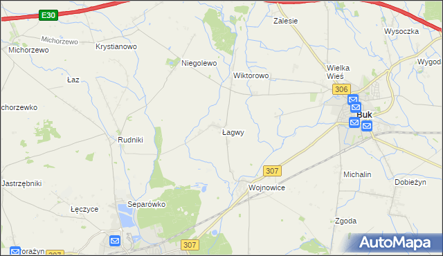 mapa Łagwy, Łagwy na mapie Targeo