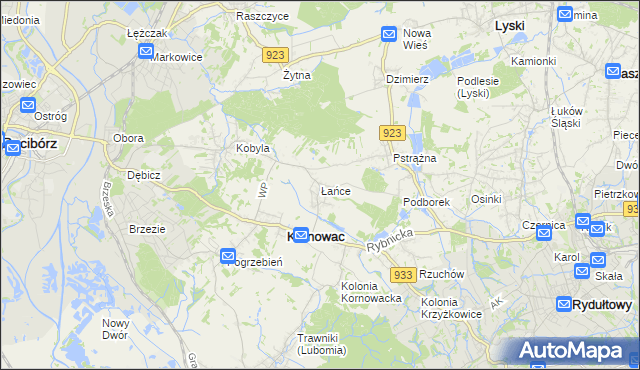 mapa Łańce, Łańce na mapie Targeo