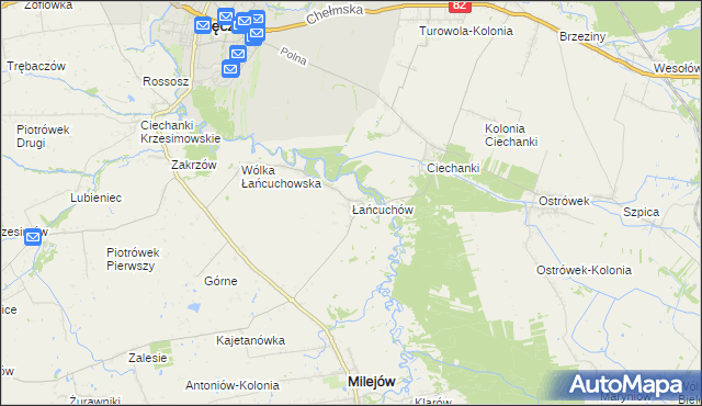 mapa Łańcuchów, Łańcuchów na mapie Targeo