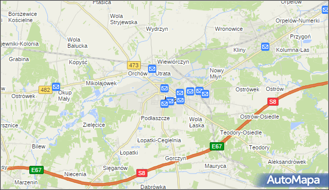 mapa Łask, Łask na mapie Targeo