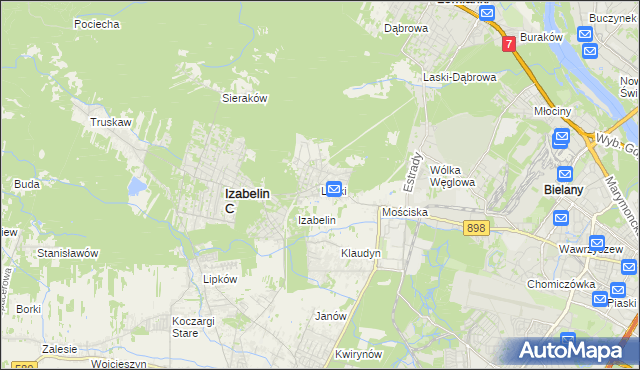 mapa Laski gmina Izabelin, Laski gmina Izabelin na mapie Targeo