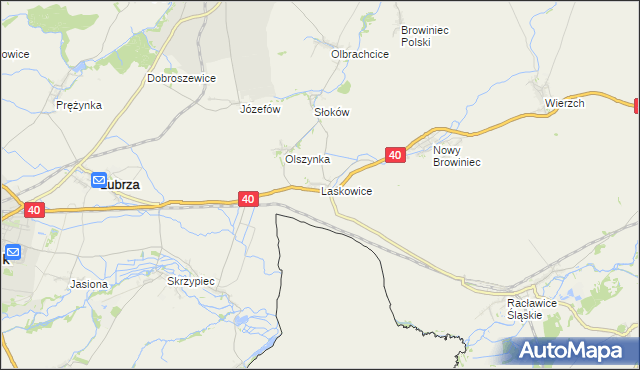 mapa Laskowice gmina Lubrza, Laskowice gmina Lubrza na mapie Targeo