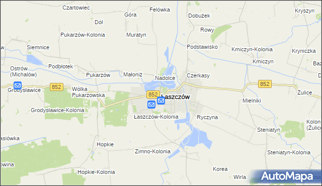 mapa Łaszczów, Łaszczów na mapie Targeo
