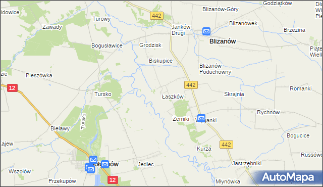 mapa Łaszków, Łaszków na mapie Targeo