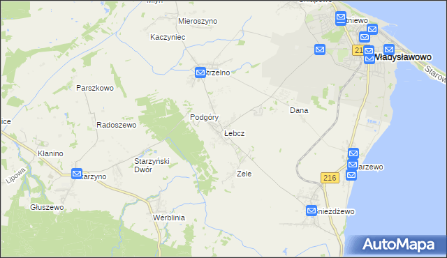 mapa Łebcz, Łebcz na mapie Targeo