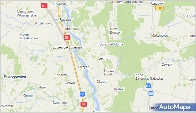 mapa Łęcino, Łęcino na mapie Targeo