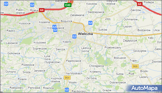 mapa Lednica Górna, Lednica Górna na mapie Targeo