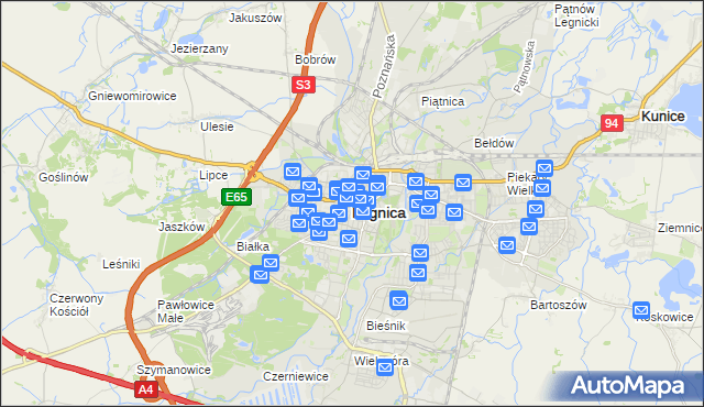 mapa Legnicy, Legnica na mapie Targeo