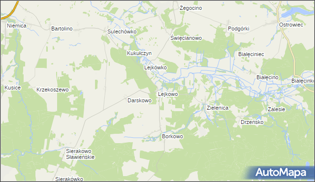 mapa Lejkowo gmina Malechowo, Lejkowo gmina Malechowo na mapie Targeo