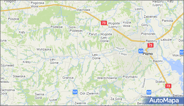 mapa Łęki Dolne, Łęki Dolne na mapie Targeo