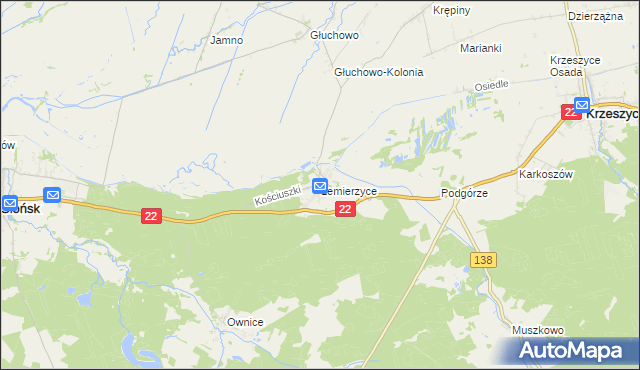 mapa Lemierzyce, Lemierzyce na mapie Targeo