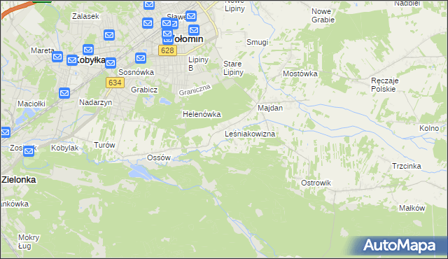 mapa Leśniakowizna, Leśniakowizna na mapie Targeo