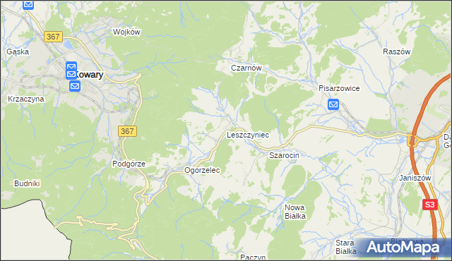 mapa Leszczyniec, Leszczyniec na mapie Targeo