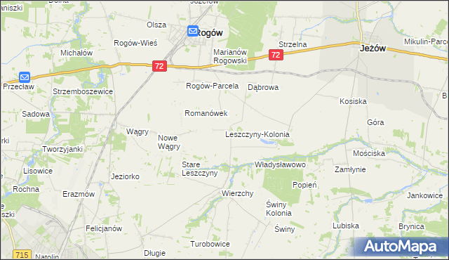 mapa Leszczyny-Kolonia, Leszczyny-Kolonia na mapie Targeo