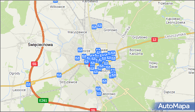 mapa Leszno, Leszno na mapie Targeo