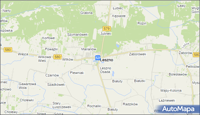 mapa Leszno powiat warszawski zachodni, Leszno powiat warszawski zachodni na mapie Targeo