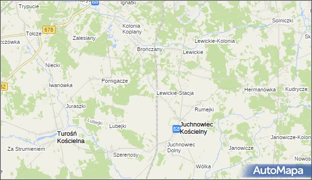 mapa Lewickie-Stacja, Lewickie-Stacja na mapie Targeo