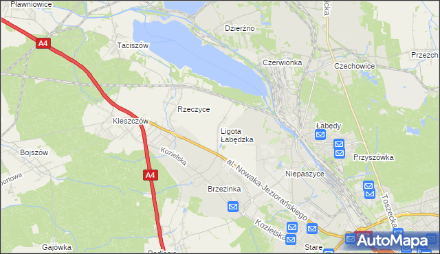 mapa Ligota Łabędzka, Ligota Łabędzka na mapie Targeo