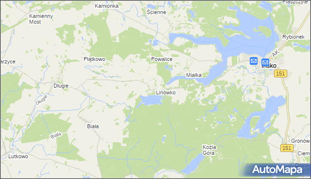 mapa Linówko, Linówko na mapie Targeo