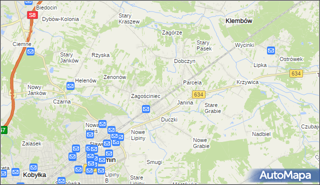 mapa Lipinki gmina Wołomin, Lipinki gmina Wołomin na mapie Targeo