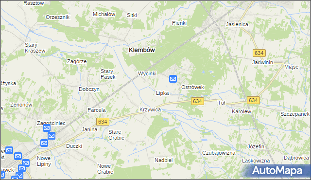 mapa Lipka gmina Klembów, Lipka gmina Klembów na mapie Targeo