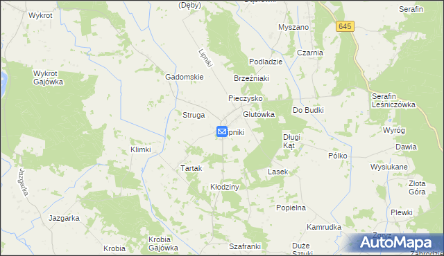 mapa Lipniki gmina Łyse, Lipniki gmina Łyse na mapie Targeo