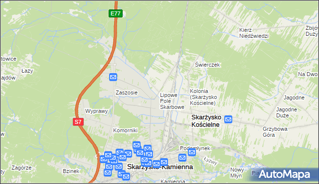 mapa Lipowe Pole Skarbowe, Lipowe Pole Skarbowe na mapie Targeo